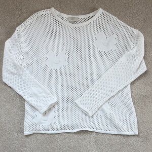 LOFT White Textured Knit Sweater